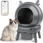 Automatic Cat Litter Box with App Control - Automatic Litter Box Self Cleaning for Multiple Cats, Health Tracking & Weight Sensor, Ultra Quiet, Odor Control, Large Capacity, Dark Grey