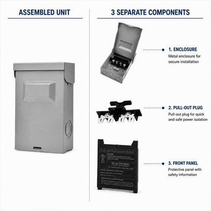 HyperionFlo Essentials 6-Pack 60A Non-Fused AC Disconnect Boxes, Pull-Out HVAC Disconnect Switches for Outdoor Air Conditioner Units