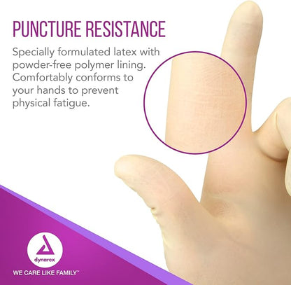Dynarex Unisex Adult Sterile Disposable Latex Surgical Gloves