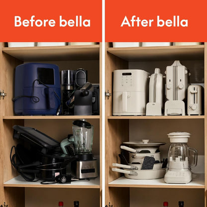 bella Fits-anywhere Slim 4qt Air Fryer, Non-Toxic Coating, Oatmilk