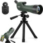 Emarth 20-60x60 Angled Spotting Scope with 14-Inch Tripod, BAK-4 Prism, Waterproof Fogproof Design, Carrying Case & Phone Adapter for Birding, Hunting & Outdoor Observation