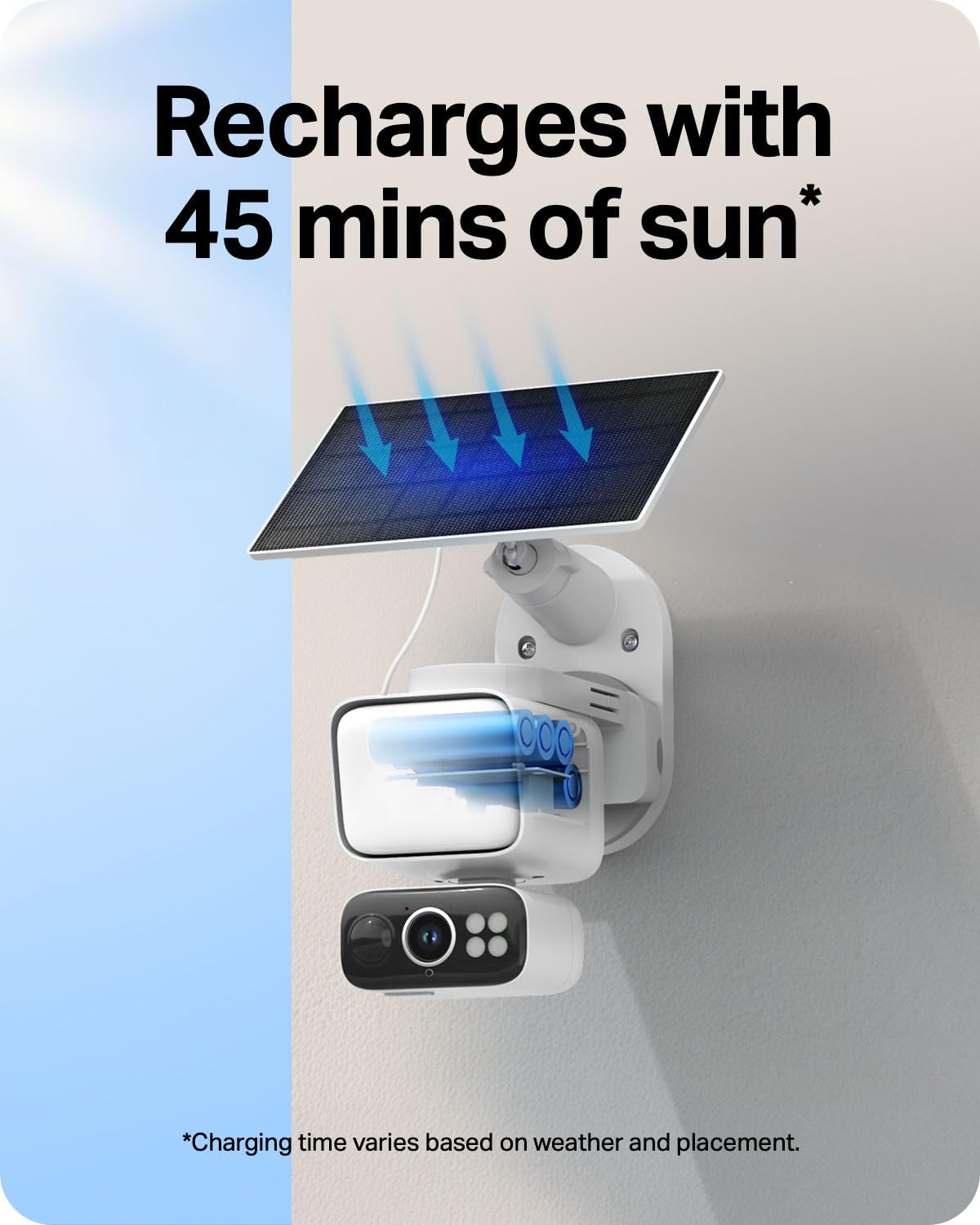 Tapo C615F KIT 2K Outdoor Pan/Tilt Wireless Floodlight Security Camera, 360° AI Tracking, Solar/Battery Powered, 800-Lumen Floodlight, Color Night Vision, IP65