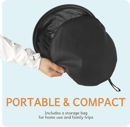 BEBONO Mosquito Net Cover for Pack N Play, Universal Playpen Mesh Cover with Storage Bag, Black