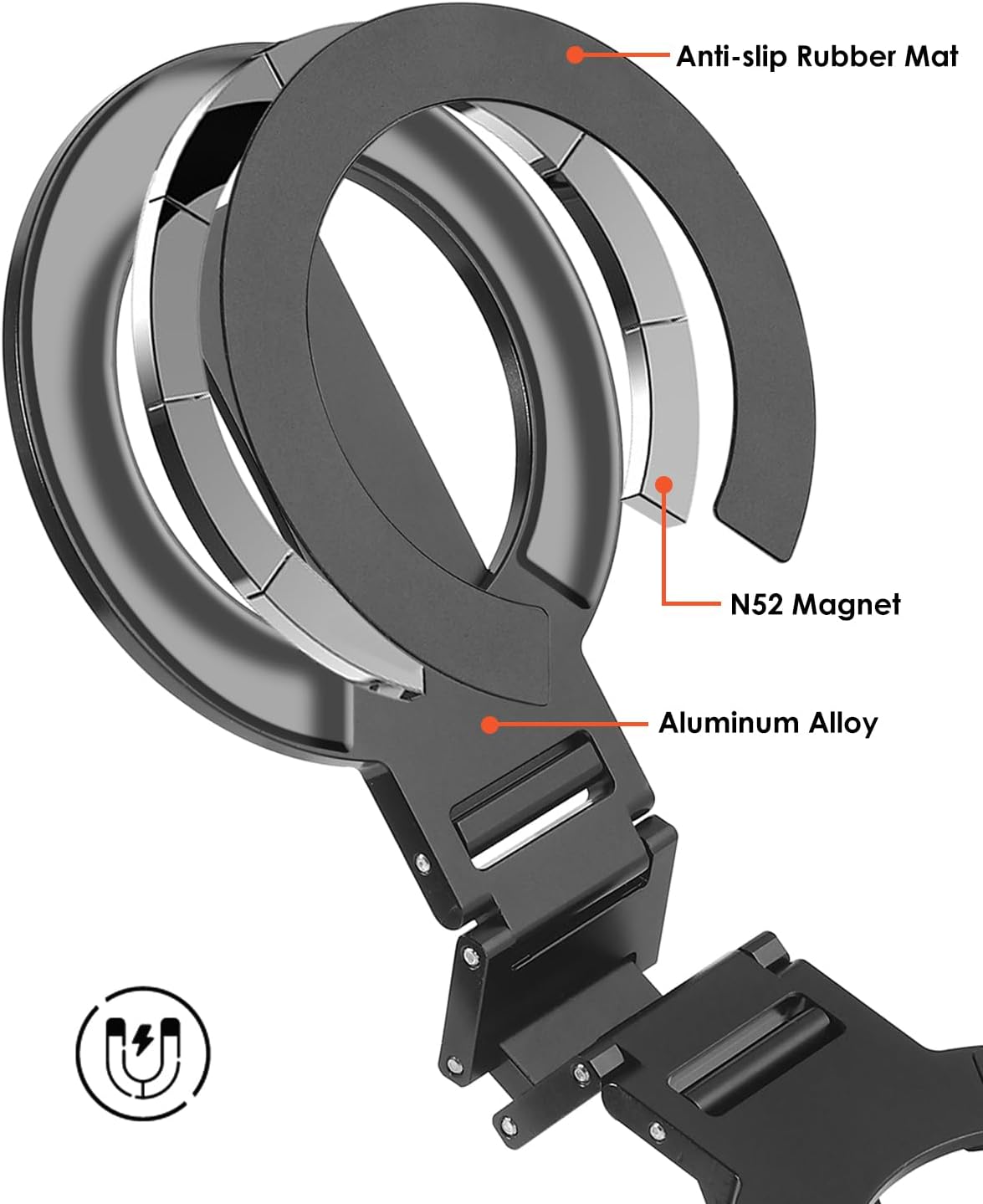 Twins Carry: Magnetic Dual-Phone Holder for iPhone & Android | Lightweight Solution for Professionals, Travelers & Gamers | Manage 2 Mobile Phones for Work, Personal Use (Black, General)