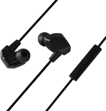 Final VR3000 Gaming Earphones for Immersive Spacious Experience - Open World Adventure, Virtual Reality & Spatial Environments - in-Line Microphone and Controls - Black
