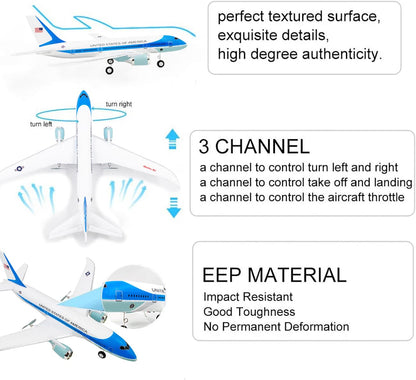OTTCCTOY RTF RC Plane, 3-Channel 2.4GHz Remote Control Airplane with 6-Axis Gyroscope, EPP Foam Aircraft for Kids & Beginners, White