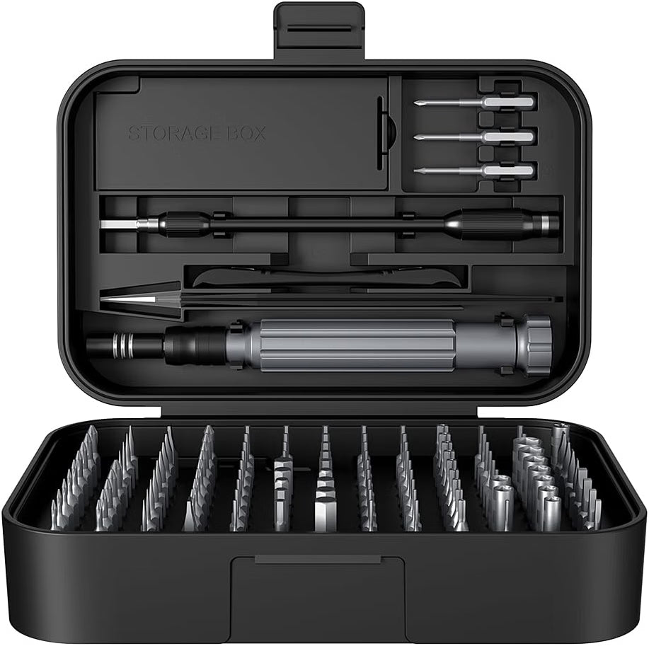 HyperionFlo Essentials 150-in-1 Precision Screwdriver Set, 120 Magnetic Bits & 30-Piece Tool Kit for Electronics, Computers, Phones, Watches, Cameras & Laptops, Black/Silver