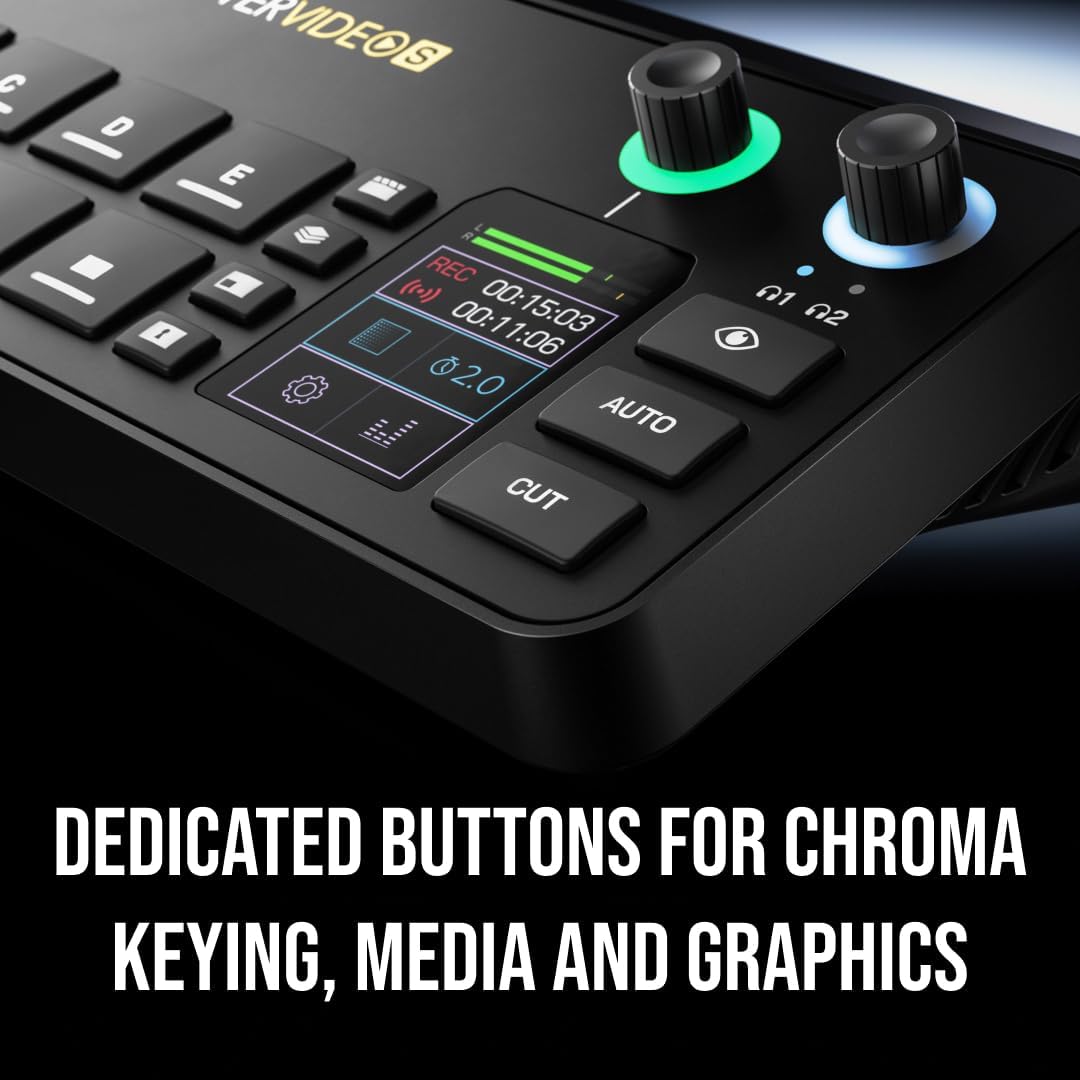 RØDE RØDECaster Video S | Podcast Video Switcher & Audio Interface with HDMI, USB, XLR, Multi-Source Scenes, Media Playback & Direct Streaming