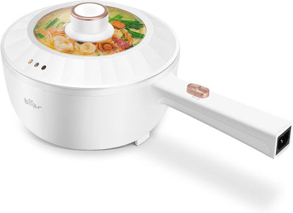 Bear 2L Electric Hot Pot Nonstick Cooker 1000W, White