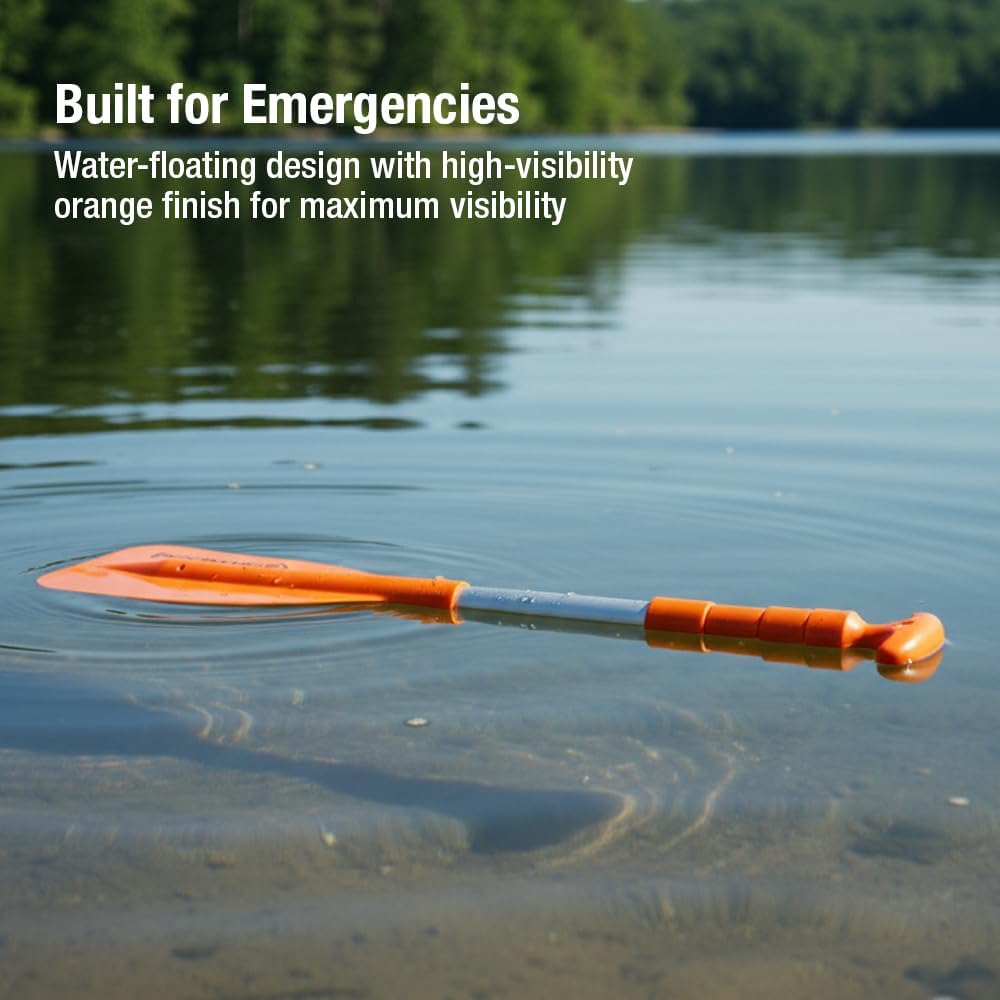 attwood Emergency Telescoping Paddle – Floating Boat Paddle, Orange