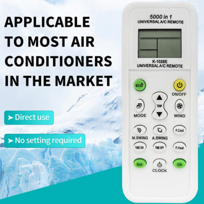 HyperionFlo Essentials Universal AC Remote Control, 5000-in-1 Multi-Brand Compatible K-1028E Model with LCD Display
