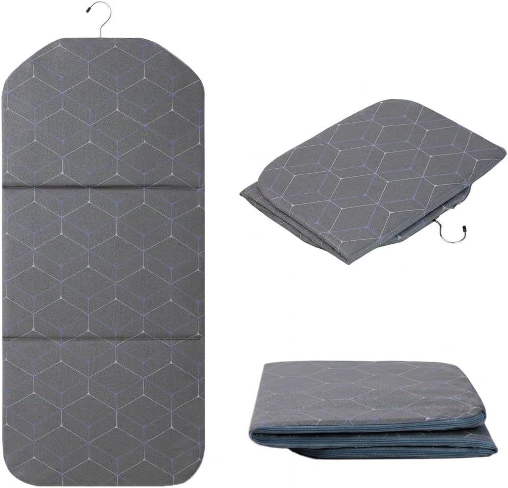 SILENRADAWN Foldable Steam Board for Clothes | Alloy Steel Gray Garment Steaming & Ironing Pad for Flat or Hanging Use