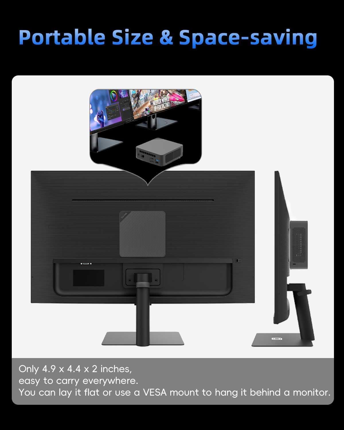 Mini PC, AMD Ryzen 5 3500U (Beats 4300U/N150/N100), 8GB RAM 256GB SSD Windows 11 Desktop Computers for Home Office Business Students, Triple 4K Display via USB-C, HDMI, DP, WiFi, BT