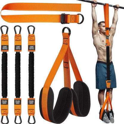 HyperionFlo Essentials Resistance Bands Set, 5-Level Adjustable Resistance Training System with Handles, Ankle Straps & Door Anchor