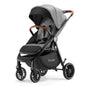 Tinyiota Baby Stroller with UPF 50+ Canopy, One-Hand Fold, Leather Handle, Reclining Seat, Grey