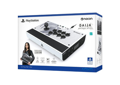 Nacon Daija Arcade Fight Stick Officially Licensed for PlayStation - PS5, PS4 & Windows 10/11 PC - Sanwa Joystick & Action Buttons, Customizable Front Plate, 3-Meter Cable