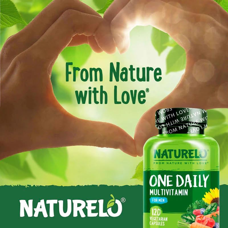 NATURELO Multivitamin for Men - One Daily, 120 Vegetarian Capsules Vitamins, minerals & organic whole foods, non-GMO