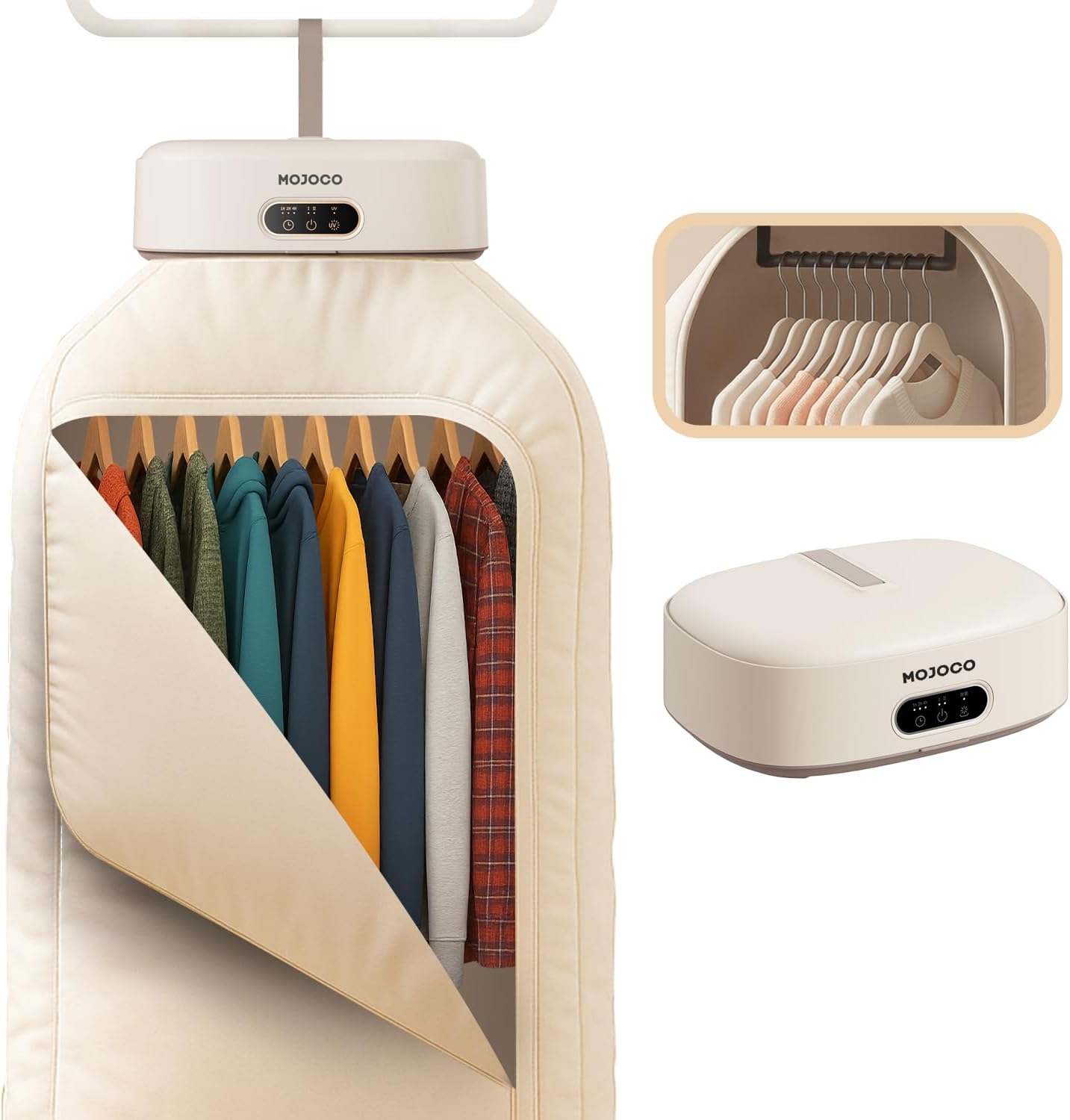 MOJOCO Portable Clothes Dryer - 600w Compact Dryer for Apartment, Travel
