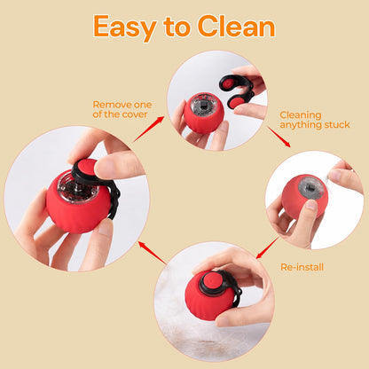 Geamen Interactive Cat Toy with Bird Sounds, 3 Smart Play Modes, Rechargeable Automatic Rolling Ball with 3 Teaser Tails, Indoor Cat Exercise Toy, A1 Red