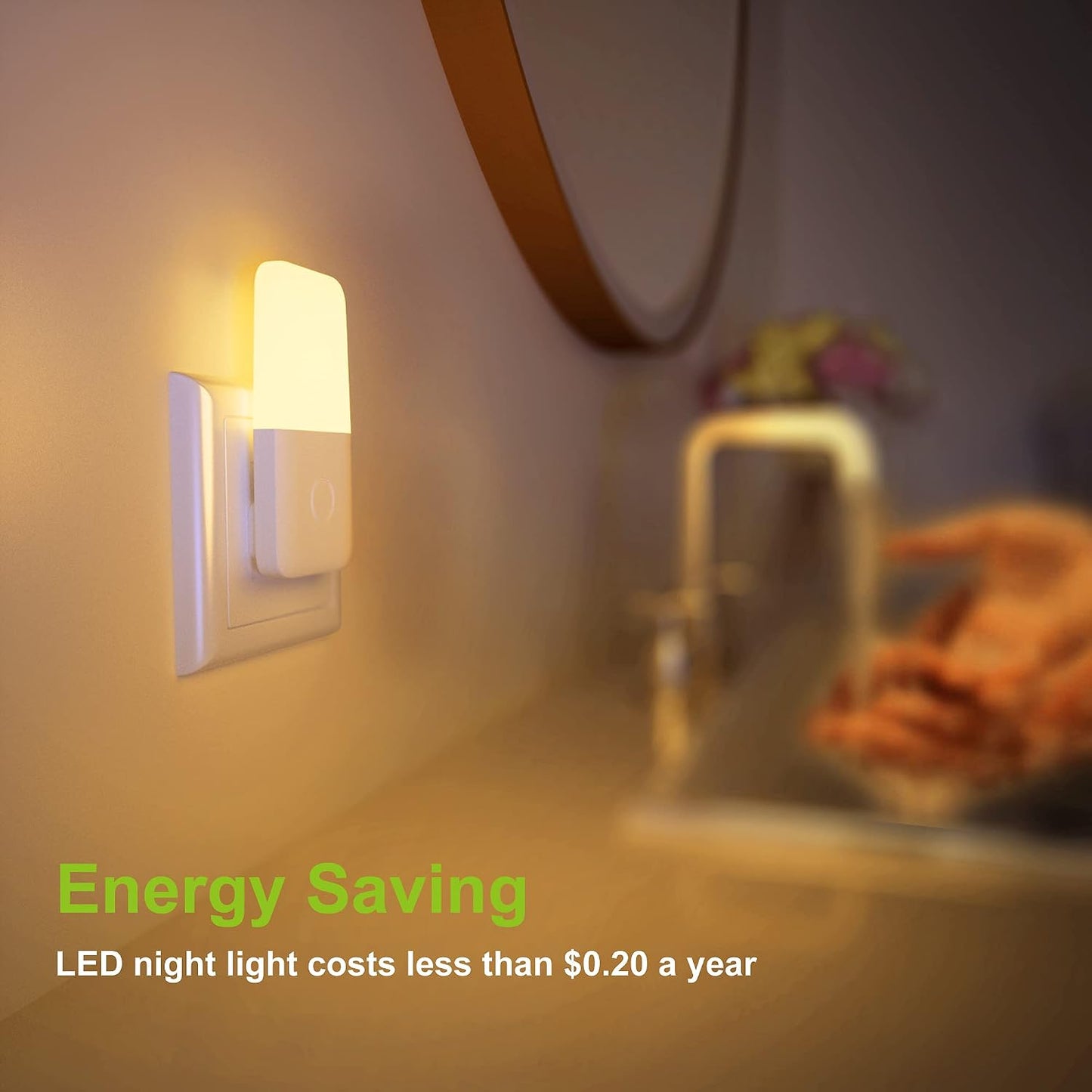 MAZ-TEK Plug-In Night Light, Warm White LED with Dusk-to-Dawn Sensor, 6-Pack