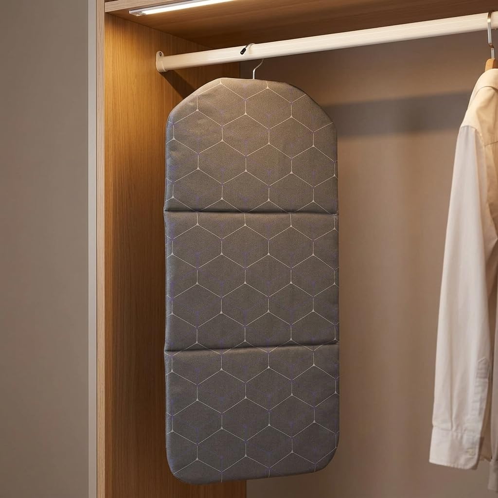 SILENRADAWN Foldable Steam Board for Clothes | Alloy Steel Gray Garment Steaming & Ironing Pad for Flat or Hanging Use