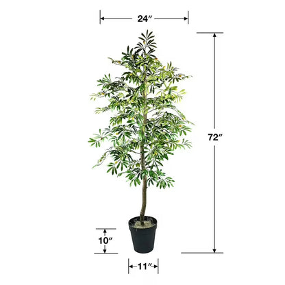 Faux 72" Olive Tree in Black Plastic Pot