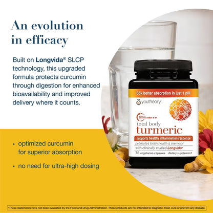 Youtheory Total Body Turmeric with Longvida, 75 Ct.