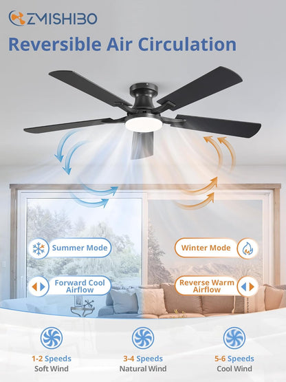 ZMISHIBO 52-Inch Ceiling Fan with Light