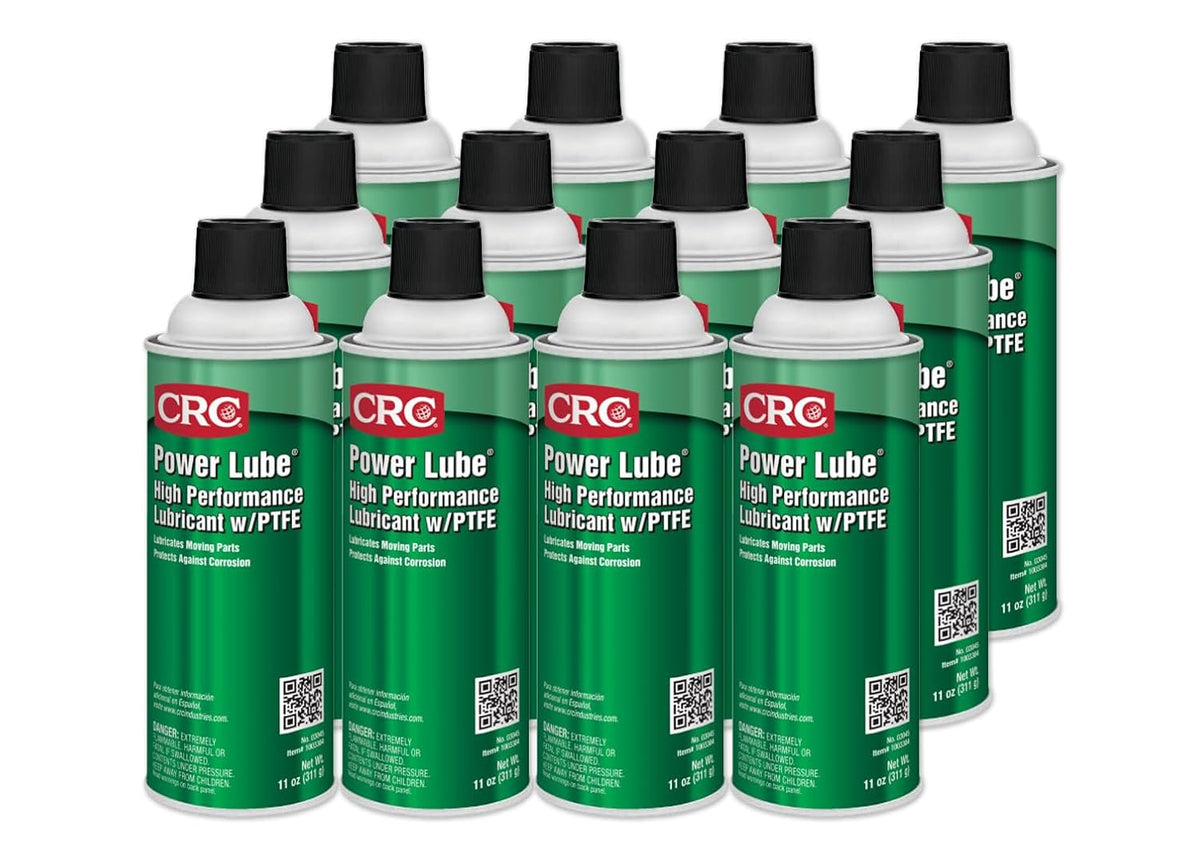 CRC Power Lube Industrial High Performance Lubricant with PTFE, 11 Wt Oz Aerosol, 12-Pack, High-Performance Multi-Purpose Lubricant