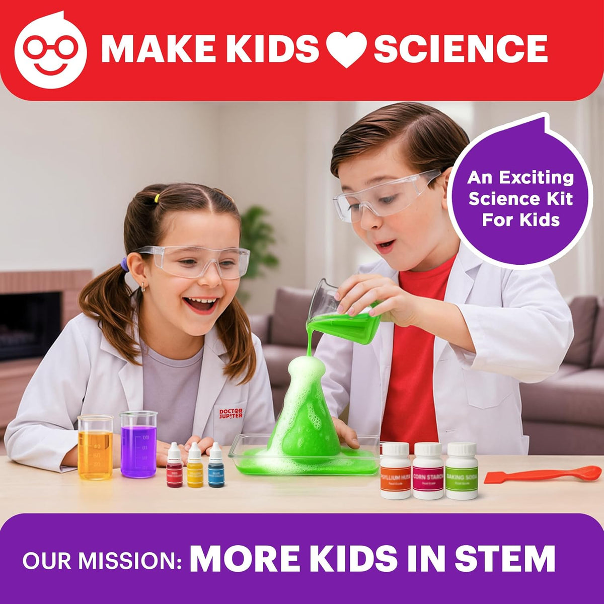 Doctor Jupiter My First Science Experiments Kit for Kids Ages 4+, 100+ STEM Science Experiments, Educational Learning Toy with Step-by-Step Instructions