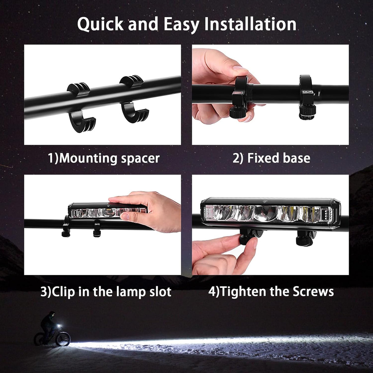 Suruid Super Bright LED Bike Light, 1800-Lumen USB-C Rechargeable Bicycle Headlight, 5-Mode Waterproof Front Light for MTB, Off-Road Cycling & Commuting