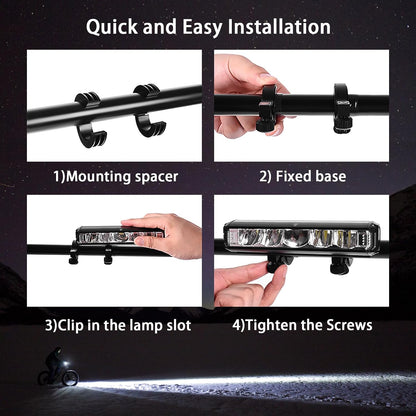 Suruid Super Bright LED Bike Light, 1800-Lumen USB-C Rechargeable Bicycle Headlight, 5-Mode Waterproof Front Light for MTB, Off-Road Cycling & Commuting