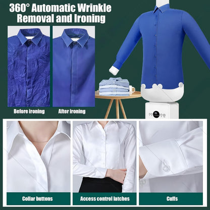 Automatic Steam Iron - Hands-Free Ironing Machine, 2-in-1 Steam & Hot Air Dryer, Quick Drying in 10 Minutes for Effortless Garment Care