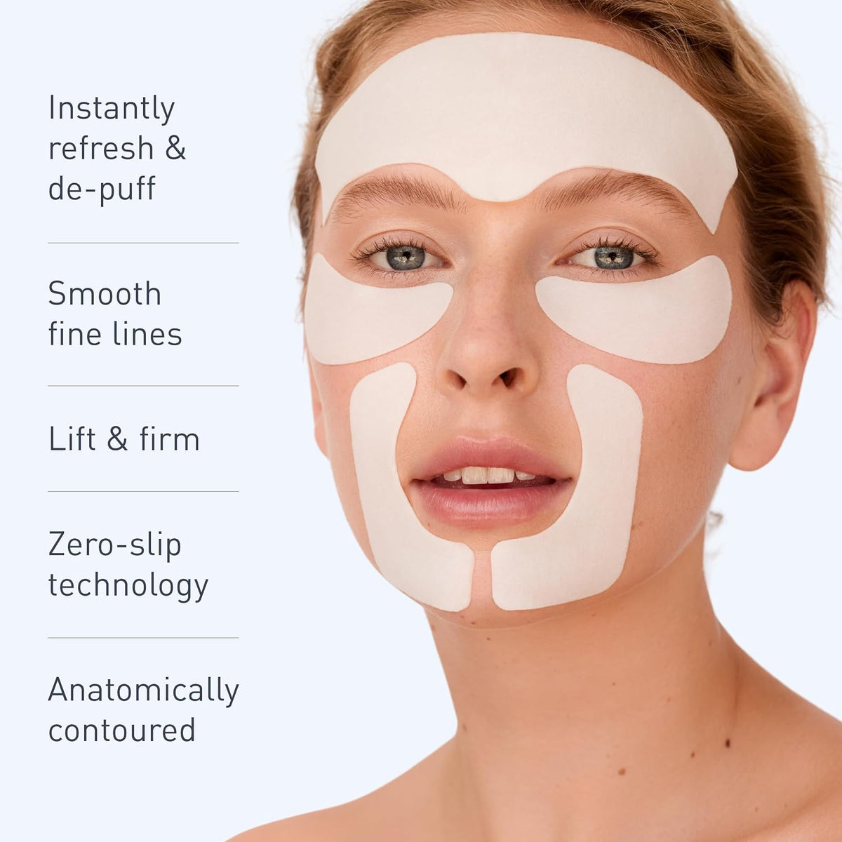 skyn ICELAND Facelift in-a-Bag Face Patches, Peptides & Coenzyme Q10, 6 Pcs Face Wrinkle Masks for Forehead, Smile Lines & Under Eyes, Facial Treatment for Fine Lines, Dark Circles, Puffy Eyes & Bags
