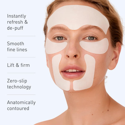 skyn ICELAND Facelift in-a-Bag Face Patches, Peptides & Coenzyme Q10, 6 Pcs Face Wrinkle Masks for Forehead, Smile Lines & Under Eyes, Facial Treatment for Fine Lines, Dark Circles, Puffy Eyes & Bags