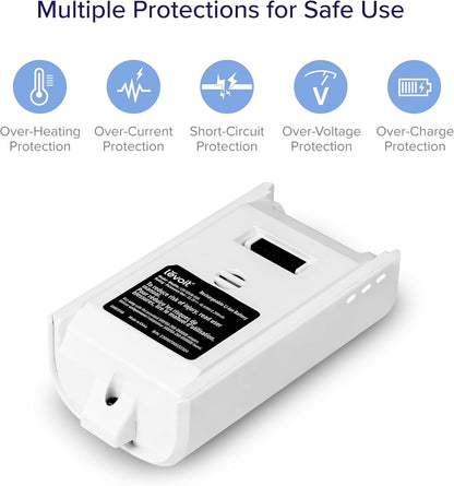Levoit LVAC-200 Vacuum Replacement Battery, 2200mAh, 50-Min Runtime, White Extended Runtime Up to 100 Minutes with an Extra Battery, Genuine Accessory, Removable & Rechargeable, Flexible Charging