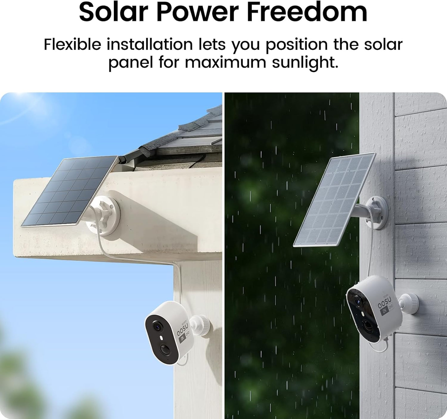 aosu 2K Solar Security Cameras Wireless Outdoor System, 6-Cam-Kit