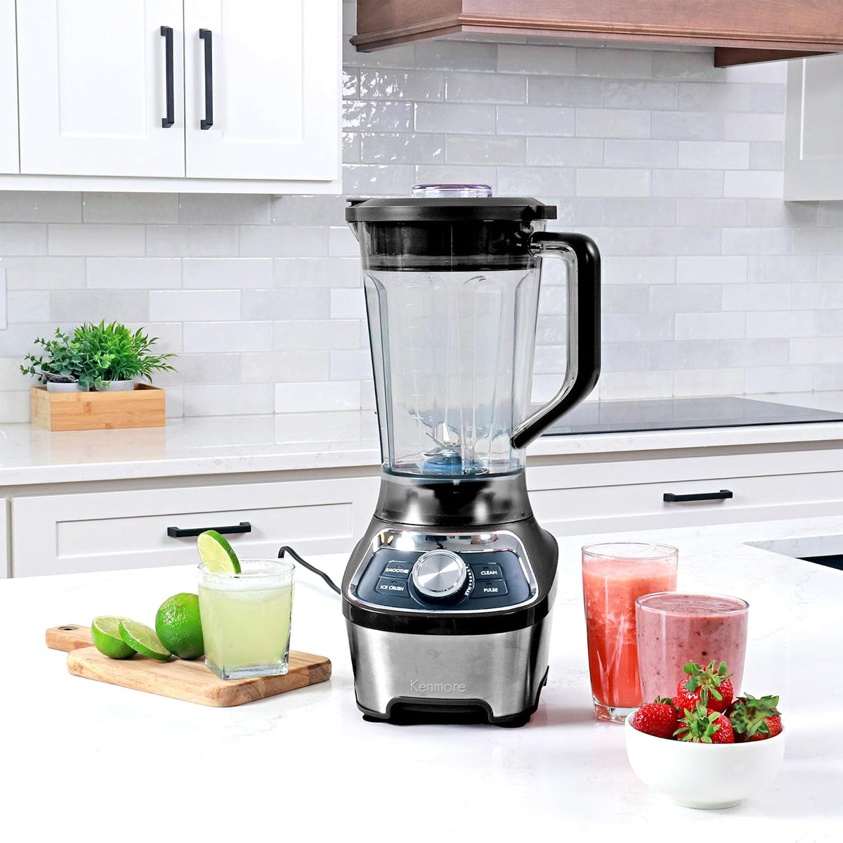 Kenmore Countertop Blender – Electric Mixer for Smoothies, Ice Crush & Pulse Function, Heavy Duty Tritan plastic Pitcher licuadora With 6 Speed, Kitchen Appliance, Dishwasher-Safe Jar, Black