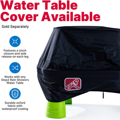 Step2 Rain Showers Splash Pond Toddler Water Table, Outdoor Kids Water Sensory Table with 13-Piece Water Toy Accessories, STEM Water Play, Ages 18+ Months, Blue & Green