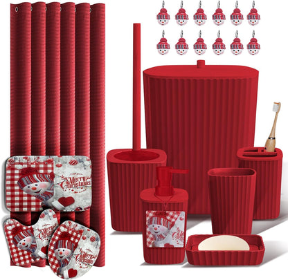 Clara Clark Black Bathroom Set, Shower Curtain Set, Bathroom Accessory Set