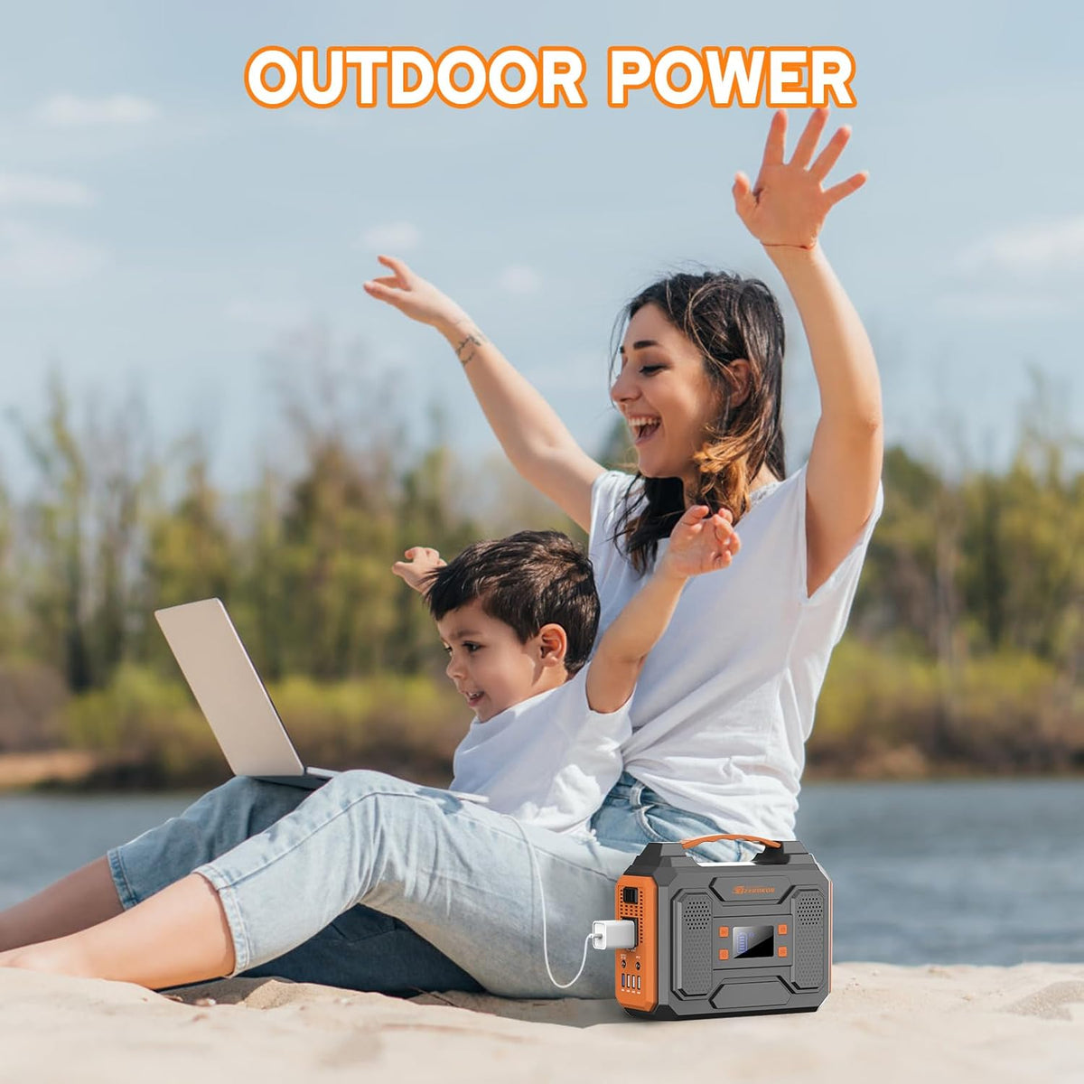 Portable Power Station 300W,110V Solar Generator 280Wh(without Solar Panel) 120V Portable Power Bank with AC Outlet Pure Sine Wave, DC, USB QC3.0, External Battery Power Pack for Camping RV Outdoor Use