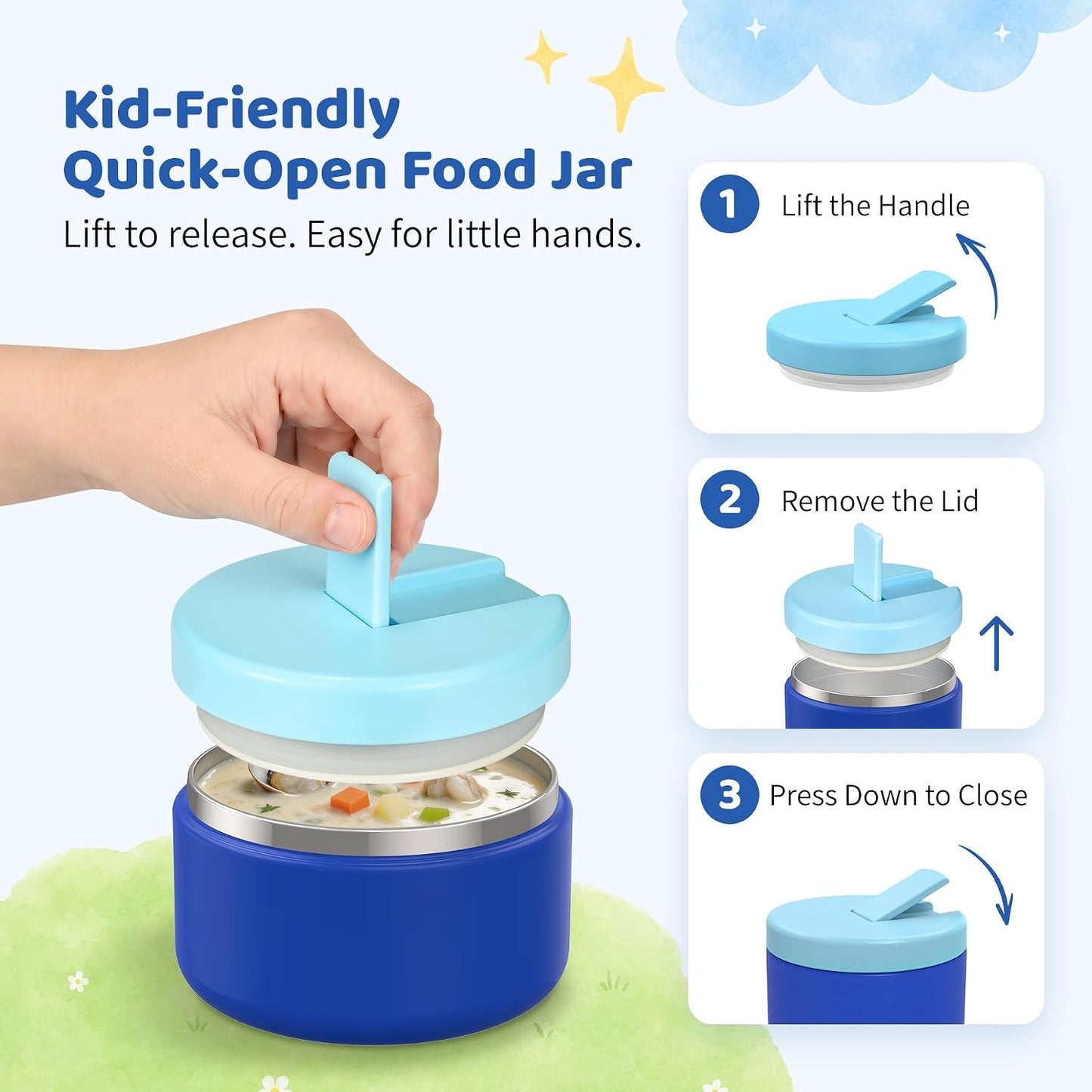 Pawtong Kids Bento Lunch Box with 8 oz Insulated Food Jar