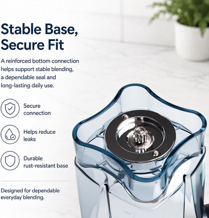 64oz Low-Profile Blender Pitcher Compatible with 5200/7500/5000/6300/750/E310/VM0102/VM0103/VM0197- BPA-Free Container Jar Cup for Classic & Explorian Series