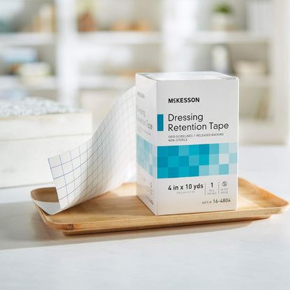 McKesson Dressing Retention Tape, Non-Sterile, White, 4 in x 10 yd, 24 pk