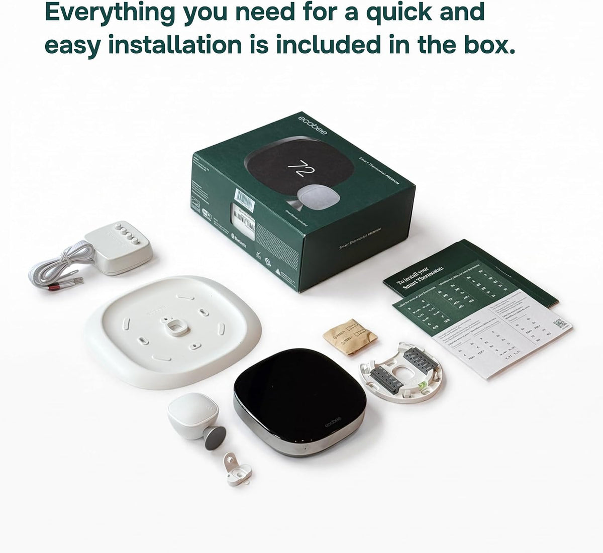 ecobee Smart Thermostat Premium - WiFi, Siri & Alexa Built-In, Smart Sensor