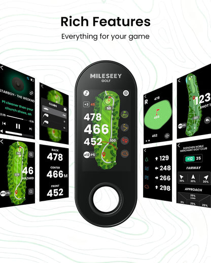 MiLESEEY GeneSonic Pro Golf GPS Speaker with 43K+ Courses No-Subscription Detachable GPS Handheld Rangefinder, MagLock, Color Touchscreen, Visual & Audible Yards, Layup/FCB/Hazard, 15H Battery, IP67