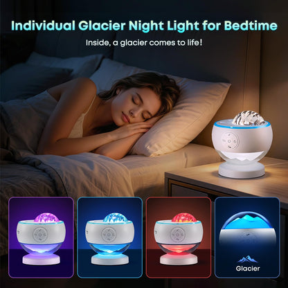 COOLNIGHT LED Aurora Sensory Light Galaxy Projector, 7-in-1 Northern Lights Star & Moon Projector with Bluetooth 5.3 Speaker, White Noise Sound Machine, Remote & Timer