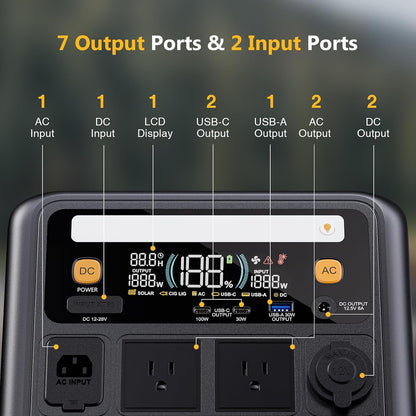 VTOMAN Jump 600X 600W Portable Power Station with 110W Foldable Solar Panel 170W Fast Recharge, 268.8Wh LiFePO4 Battery, 100W USB-C Output, 1200W Surge Solar Generator Kit for Camping, RV, Home Backup