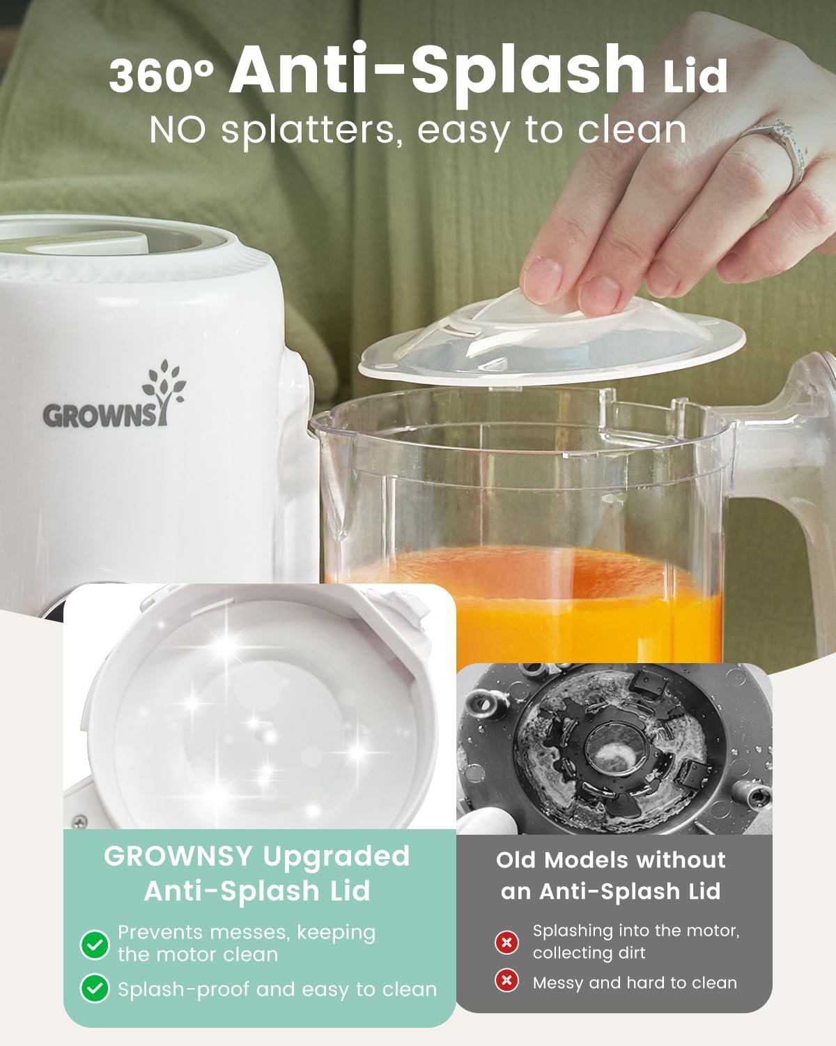 Grownsy Baby Food Maker, Steamer & Blender Baby Food Processor, White BPA-Free Elevated Steam Basket, Healthy Homemade Baby Food Purees, Starting Solids & BLW, Baby Feeding Essentials, 6+ Months