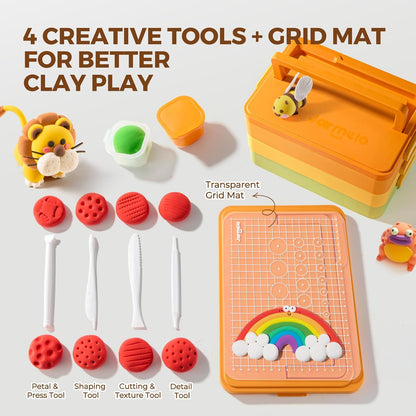 Jar Melo Air Dry Clay for Kids 36 Colors Modeling Clay Kit with Storage Box